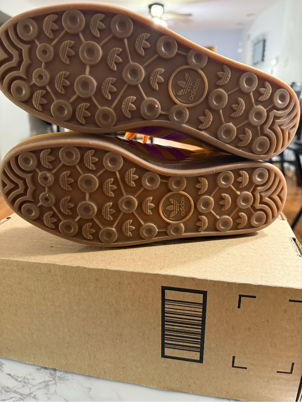 Women’s Orange Suede Sneakers with Pink Accents - Picture 5 of 6